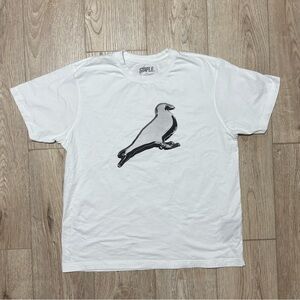 Staple White T-Shirt with Metal Bird Design